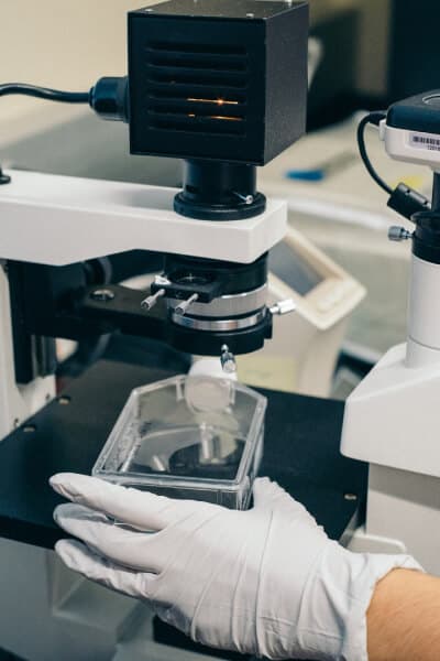 Laboratory technician handling diagnostic samples